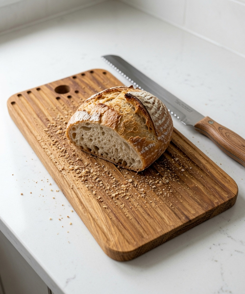 Oak bread cutting board - Image 2